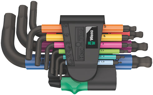 Wera 950/9 Hex-Plus Multicolour 2 9支裝彩黑波頭公制六角匙